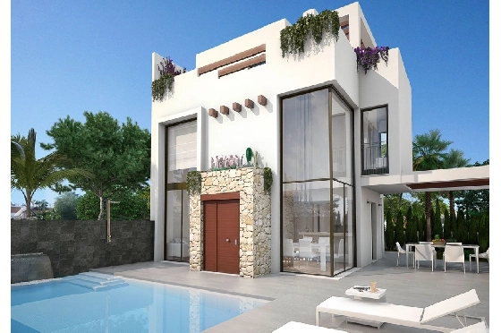 Villa in Rojales zu verkaufen, Zona de estar 159 m², Zustand Erstbezug, Terreno 173 m², 3 Schlafzimmer, 3 Badezimmer, Pool, ref.: HA-RON-360-E03-1