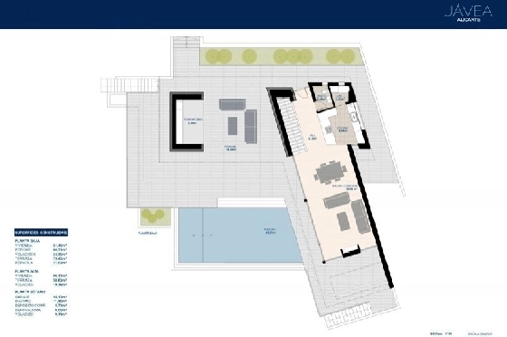 Villa in Javea(Tosalet 5) zu verkaufen, Zona de estar 372 m², Baujahr 2015, Klimaanlage, Terreno 1000 m², 3 Schlafzimmer, 2 Badezimmer, Pool, ref.: BI-JA.H-100-7