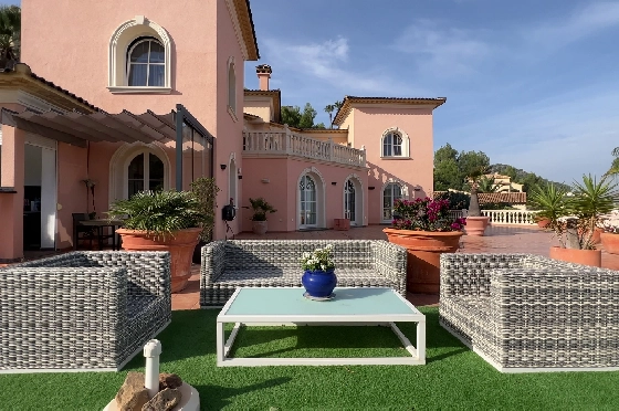 Villa in Denia-La Sella zu verkaufen, Zona de estar 425 m², Baujahr 2006, Zustand neuwertig, + Fussbodenheizung, Klimaanlage, Terreno 1300 m², 5 Schlafzimmer, 4 Badezimmer, Pool, ref.: MJ-0618-29