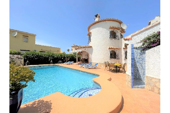 Villa in Els Poblets(Barranquets) zur Ferienvermietung, Zona de estar 130 m², Baujahr 2000, Zustand modernisiert, + Zentralheizung, Klimaanlage, Terreno 580 m², 3 Schlafzimmer, 2 Badezimmer, Pool, ref.: T-0819-2