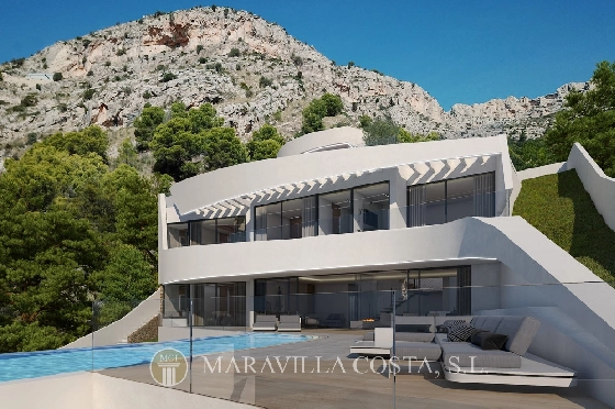 Villa in Altea Hills zu verkaufen, Zona de estar 412 m², + Fussbodenheizung, Klimaanlage, Terreno 979 m², 4 Schlafzimmer, 4 Badezimmer, Pool, ref.: MV-2470-2