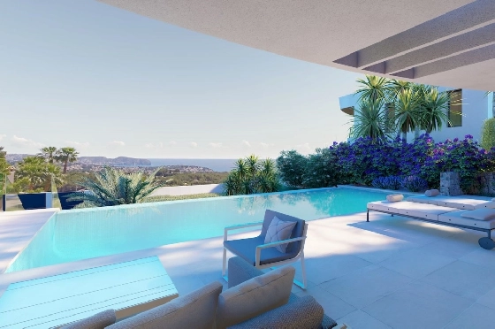 Villa in Moraira zu verkaufen, Baujahr 2022, + Fussbodenheizung, Klimaanlage, Terreno 802 m², 4 Schlafzimmer, 4 Badezimmer, Pool, ref.: NL-NLD1360-5