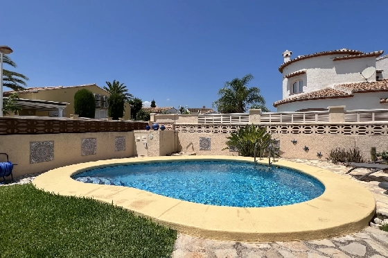 Villa in Els Poblets zur Ferienvermietung, Zona de estar 107 m², Baujahr 1998, Zustand gepflegt, + KLIMA, Klimaanlage, Terreno 400 m², 3 Schlafzimmer, 2 Badezimmer, Pool, ref.: T-0223-13