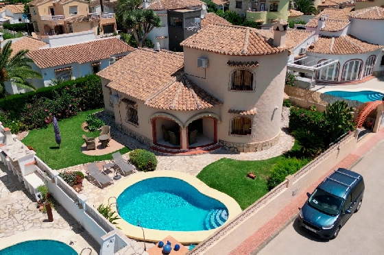 Villa in Els Poblets zur Ferienvermietung, Zona de estar 107 m², Baujahr 1998, Zustand gepflegt, + KLIMA, Klimaanlage, Terreno 400 m², 3 Schlafzimmer, 2 Badezimmer, Pool, ref.: T-0223-17