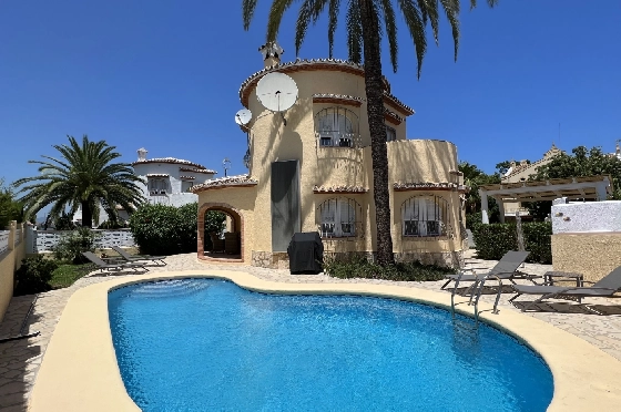 Villa in Els Poblets zur Ferienvermietung, Zona de estar 134 m², Baujahr 2001, Zustand gepflegt, + KLIMA, Klimaanlage, Terreno 413 m², 2 Schlafzimmer, 2 Badezimmer, Pool, ref.: T-0523-1