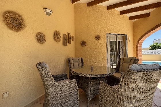 Villa in Els Poblets zur Ferienvermietung, Zona de estar 134 m², Baujahr 2001, Zustand gepflegt, + KLIMA, Klimaanlage, Terreno 413 m², 2 Schlafzimmer, 2 Badezimmer, Pool, ref.: T-0523-2