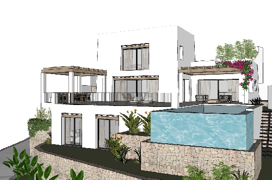 Villa in Moraira zu verkaufen, Zona de estar 425 m², Baujahr 2023, Klimaanlage, Terreno 1000 m², 4 Schlafzimmer, 4 Badezimmer, Pool, ref.: BI-MT.H-777-11