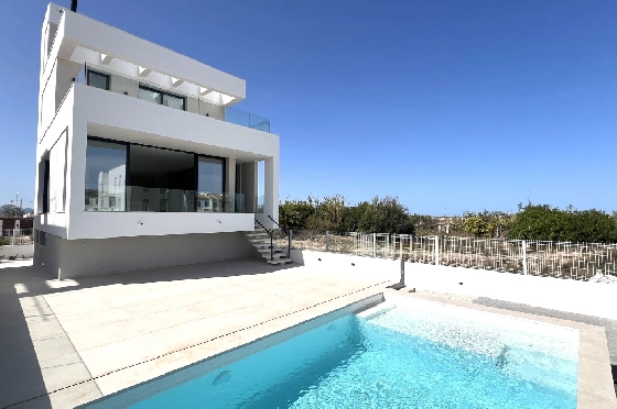 Villa in Oliva zu verkaufen, Zona de estar 173 m², Baujahr 2023, Zustand Erstbezug, + Fussbodenheizung, Klimaanlage, Terreno 350 m², 3 Schlafzimmer, 4 Badezimmer, Pool, ref.: AS-1623-12