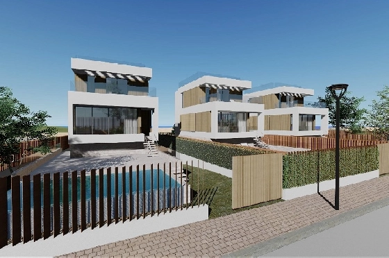 Villa in Oliva zu verkaufen, Zona de estar 173 m², Baujahr 2023, Zustand Erstbezug, + Fussbodenheizung, Klimaanlage, Terreno 350 m², 3 Schlafzimmer, 4 Badezimmer, Pool, ref.: AS-1623-15