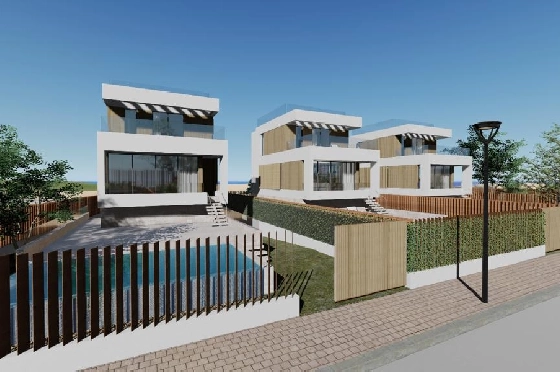 Villa in Oliva zu verkaufen, Zona de estar 173 m², Baujahr 2023, Zustand Erstbezug, + Fussbodenheizung, Klimaanlage, Terreno 350 m², 3 Schlafzimmer, 4 Badezimmer, Pool, ref.: AS-1623-22