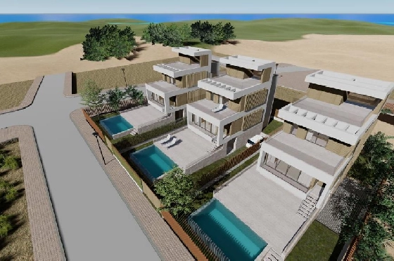 Villa in Oliva zu verkaufen, Zona de estar 173 m², Baujahr 2023, Zustand Erstbezug, + Fussbodenheizung, Klimaanlage, Terreno 350 m², 3 Schlafzimmer, 4 Badezimmer, Pool, ref.: AS-1623-23