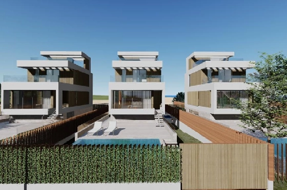 Villa in Oliva zu verkaufen, Zona de estar 173 m², Baujahr 2023, Zustand Erstbezug, + Fussbodenheizung, Klimaanlage, Terreno 350 m², 3 Schlafzimmer, 4 Badezimmer, Pool, ref.: AS-1623-25