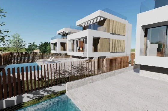 Villa in Oliva zu verkaufen, Zona de estar 173 m², Baujahr 2023, Zustand Erstbezug, + Fussbodenheizung, Klimaanlage, Terreno 350 m², 3 Schlafzimmer, 4 Badezimmer, Pool, ref.: AS-1623-26