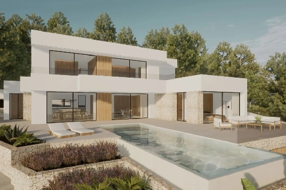Villa in Moraira(Pla del Mar) zu verkaufen, Zona de estar 340 m², Baujahr 2023, Klimaanlage, Terreno 1070 m², 4 Schlafzimmer, 4 Badezimmer, Pool, ref.: BI-MT.H-787-1