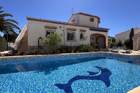 Villa in Els Poblets zur Ferienvermietung, Zona de estar 125 m², Baujahr 2003, + KLIMA, Klimaanlage, Terreno 400 m², 2 Schlafzimmer, 2 Badezimmer, Pool, ref.: T-1123-1