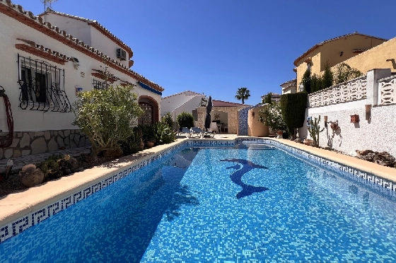 Villa in Els Poblets zur Ferienvermietung, Zona de estar 125 m², Baujahr 2003, + KLIMA, Klimaanlage, Terreno 400 m², 2 Schlafzimmer, 2 Badezimmer, Pool, ref.: T-1123-2