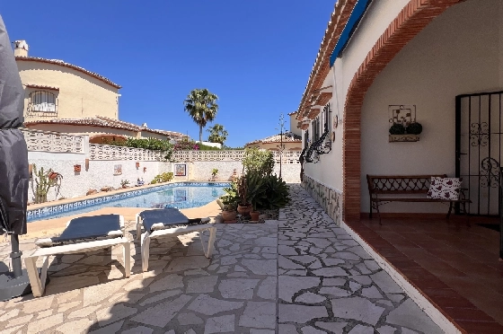 Villa in Els Poblets zur Ferienvermietung, Zona de estar 125 m², Baujahr 2003, + KLIMA, Klimaanlage, Terreno 400 m², 2 Schlafzimmer, 2 Badezimmer, Pool, ref.: T-1123-21