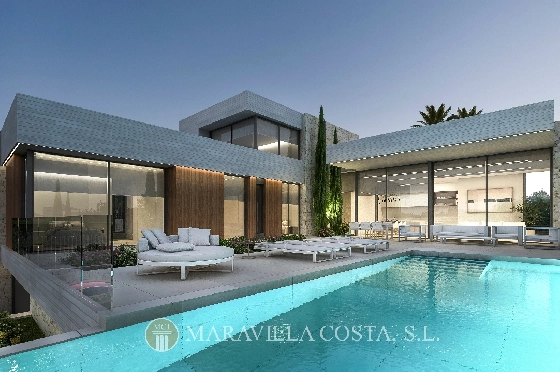 Villa in Moraira zu verkaufen, Zona de estar 261 m², Baujahr 2023, + Fussbodenheizung, Klimaanlage, Terreno 939 m², 4 Schlafzimmer, 4 Badezimmer, Pool, ref.: MV-2499-1