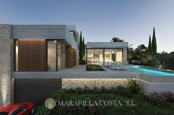 Villa in Moraira zu verkaufen, Zona de estar 261 m², Baujahr 2023, + Fussbodenheizung, Klimaanlage, Terreno 939 m², 4 Schlafzimmer, 4 Badezimmer, Pool, ref.: MV-2499-2