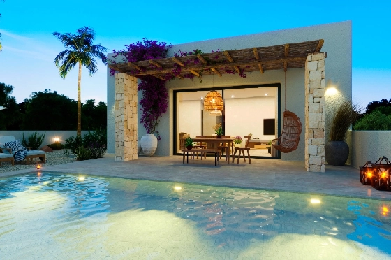 Villa in Denia(Marquesa 4) zu verkaufen, Zona de estar 120 m², Baujahr 2025, Zustand neuwertig, + Zentralheizung, Klimaanlage, Terreno 1085 m², 3 Schlafzimmer, 2 Badezimmer, Pool, ref.: UM-UV-HEBE-13