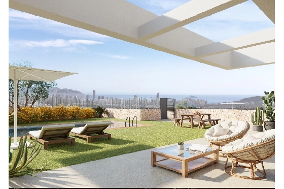 Villa in Finestrat(Balcon de Finestrat) zu verkaufen, Zona de estar 157 m², Terreno 489 m², 4 Schlafzimmer, 3 Badezimmer, Pool, ref.: TW-BREEZE-75-1
