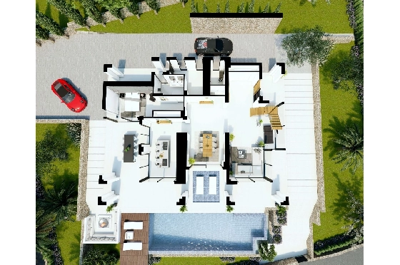 Villa in Benissa(La Fustera) zu verkaufen, Zona de estar 615 m², Baujahr 2023, Klimaanlage, Terreno 1347 m², 4 Schlafzimmer, 3 Badezimmer, Pool, ref.: BI-BE.H-902-20