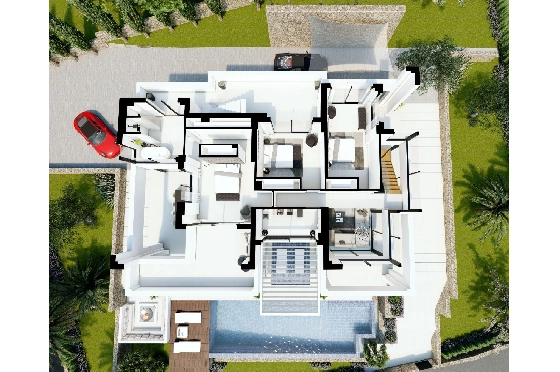 Villa in Benissa(La Fustera) zu verkaufen, Zona de estar 615 m², Baujahr 2023, Klimaanlage, Terreno 1347 m², 4 Schlafzimmer, 3 Badezimmer, Pool, ref.: BI-BE.H-902-21