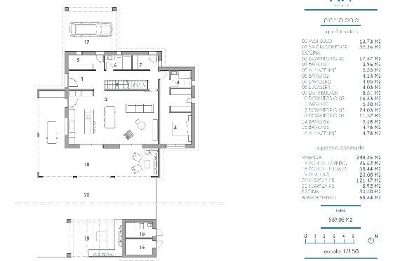 Villa in Moraira zu verkaufen, Zona de estar 248 m², Klimaanlage, Terreno 800 m², 4 Schlafzimmer, 5 Badezimmer, Pool, ref.: BI-MT.H-795-11