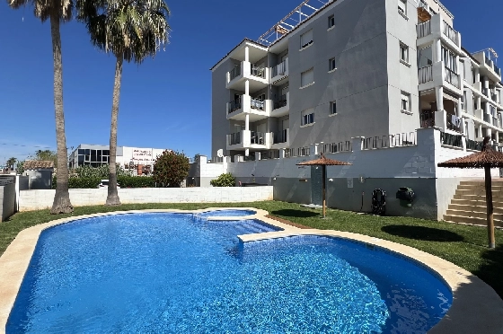 Apartment in Denia zur Ferienvermietung, Zona de estar 86 m², Baujahr 2006, Zustand modernisiert, + Zentralheizung, Klimaanlage, Terreno 46 m², 2 Schlafzimmer, 2 Badezimmer, Pool, ref.: T-0324-1