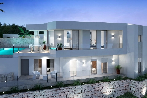 Villa in Moraira zu verkaufen, Zona de estar 286 m², Baujahr 2024, Klimaanlage, Terreno 800 m², 3 Schlafzimmer, 2 Badezimmer, Pool, ref.: AM-12126DA-1