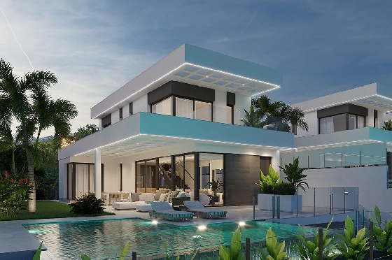 Villa in Finestrat zu verkaufen, Zona de estar 175 m², Zustand Erstbezug, + fussboden, Klimaanlage, Terreno 455 m², 3 Schlafzimmer, 3 Badezimmer, Pool, ref.: HA-FIN-106-E01-19