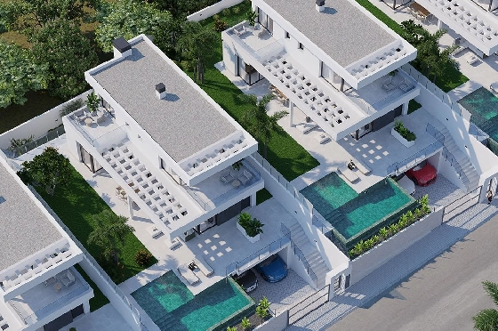 Villa in Finestrat zu verkaufen, Zona de estar 175 m², Zustand Erstbezug, + fussboden, Klimaanlage, Terreno 455 m², 3 Schlafzimmer, 3 Badezimmer, Pool, ref.: HA-FIN-106-E01-21