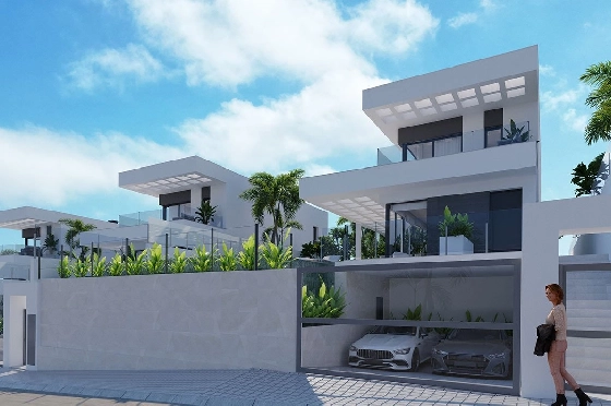 Villa in Finestrat zu verkaufen, Zona de estar 175 m², Zustand Erstbezug, + fussboden, Klimaanlage, Terreno 455 m², 3 Schlafzimmer, 3 Badezimmer, Pool, ref.: HA-FIN-106-E01-4