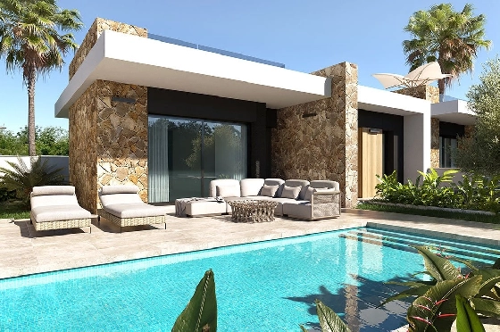 Villa in Ciudad Quesada zu verkaufen, Wohnfläche 167 m², Zustand Erstbezug, Klimaanlage, Grundstück 263 m², 3 Schlafzimmer, 2 Badezimmer, Pool, ref.: HA-CQN-121-E02-10