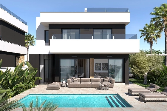 Villa in Ciudad Quesada zu verkaufen, Wohnfläche 200 m², Zustand Erstbezug, Klimaanlage, Grundstück 255 m², 3 Schlafzimmer, 3 Badezimmer, Pool, ref.: HA-CQN-121-E01-3