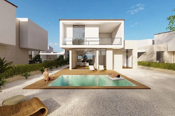 Villa in La Nucia zu verkaufen, Wohnfläche 125 m², Zustand Erstbezug, Klimaanlage, Grundstück 334 m², 3 Schlafzimmer, 3 Badezimmer, Pool, ref.: HA-LNN-110-E01-1
