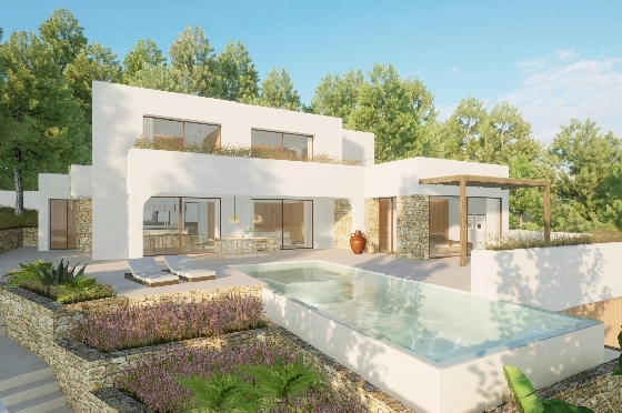 Villa in Moraira zu verkaufen, Zona de estar 340 m², Baujahr 2024, Klimaanlage, Terreno 1070 m², 4 Schlafzimmer, 4 Badezimmer, Pool, ref.: AM-12145DR-1