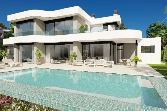 Villa in Moraira zu verkaufen, Zona de estar 195 m², Baujahr 2025, Klimaanlage, Terreno 811 m², 4 Schlafzimmer, 4 Badezimmer, Pool, ref.: AM-12327DA-1