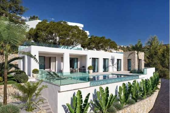 Villa in Calpe zu verkaufen, Zona de estar 217 m², Baujahr 2025, Klimaanlage, Terreno 1001 m², 4 Schlafzimmer, 3 Badezimmer, Pool, ref.: AM-12434DA-1