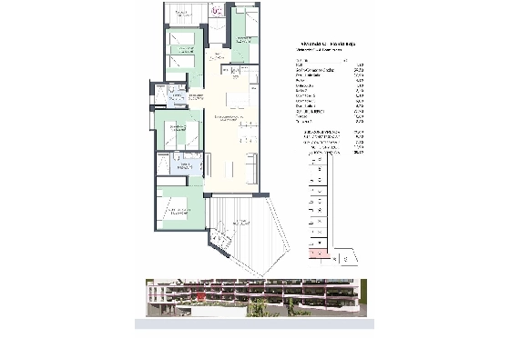 Etagen Apartment in Benijofar zu verkaufen, Wohnfläche 122 m², Zustand Erstbezug, 4 Schlafzimmer, 2 Badezimmer, Pool, ref.: HA-BNN-332-A03-22