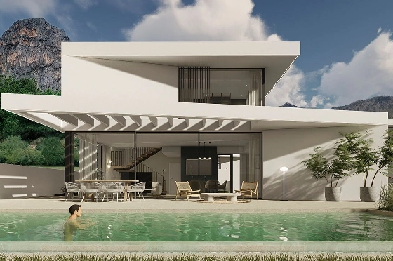 Villa in Polop zu verkaufen, Wohnfläche 311 m², Zustand Erstbezug, Klimaanlage, Grundstück 366 m², 4 Schlafzimmer, 4 Badezimmer, Pool, ref.: HA-PON-241-E02-1