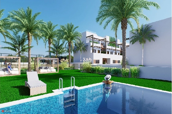 Erdgeschoss Apartment in Torre de la Horadada zu verkaufen, Wohnfläche 85 m², Zustand Erstbezug, 2 Schlafzimmer, 2 Badezimmer, Pool, ref.: HA-THN-450-A01-3