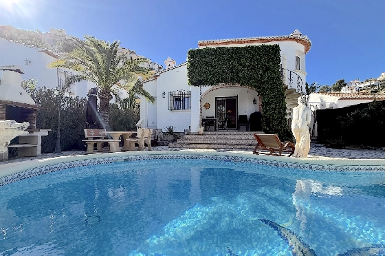 Villa in Pedreguer(Monte Solana) zu verkaufen, Zona de estar 87 m², Baujahr 1999, Zustand gepflegt, + Ofen, Klimaanlage, Terreno 426 m², 3 Schlafzimmer, 3 Badezimmer, Pool, ref.: AS-2425-1