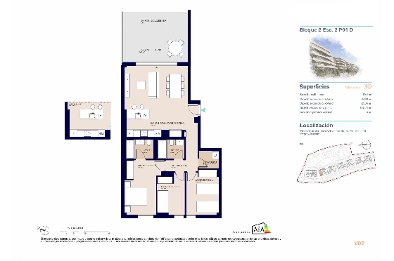 Apartment in El Vergel zu verkaufen, Zona de estar 45 m², Baujahr 2027, Klimaanlage, Terreno 10 m², 1 Schlafzimmer, 1 Badezimmer, Pool, ref.: AH-EV-VI-1-01-02-C-13