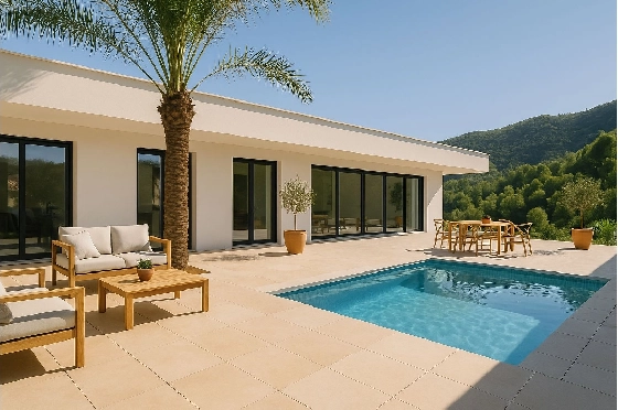 Villa in Pedreguer zu verkaufen, Zona de estar 200 m², Baujahr 2026, Klimaanlage, Terreno 800 m², 3 Schlafzimmer, 2 Badezimmer, Pool, ref.: AM-12602DA-1