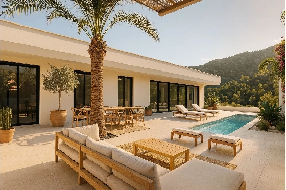 Villa in Pedreguer zu verkaufen, Zona de estar 200 m², Baujahr 2026, Klimaanlage, Terreno 1150 m², 3 Schlafzimmer, 2 Badezimmer, Pool, ref.: AM-12603DA-1