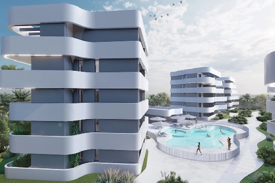 Penthouse Apartment in Guardamar del Segura zu verkaufen, Zona de estar 97 m², Zustand Erstbezug, Klimaanlage, 2 Schlafzimmer, 2 Badezimmer, Pool, ref.: HA-GUN-431-A02-3