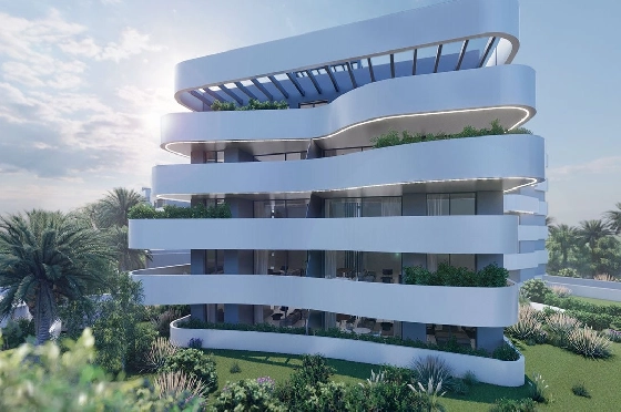 Penthouse Apartment in Guardamar del Segura zu verkaufen, Zona de estar 97 m², Zustand Erstbezug, Klimaanlage, 2 Schlafzimmer, 2 Badezimmer, Pool, ref.: HA-GUN-431-A02-4