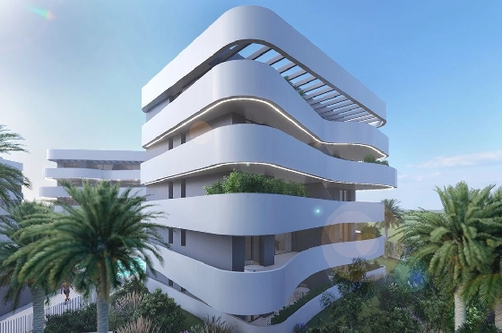 Penthouse Apartment in Guardamar del Segura zu verkaufen, Zona de estar 97 m², Zustand Erstbezug, Klimaanlage, 2 Schlafzimmer, 2 Badezimmer, Pool, ref.: HA-GUN-431-A02-5