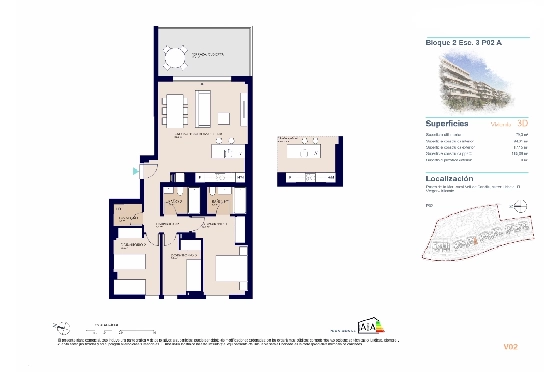 Apartment in El Vergel zu verkaufen, Zona de estar 79 m², Baujahr 2027, Klimaanlage, Terreno 16 m², 3 Schlafzimmer, 2 Badezimmer, Pool, ref.: AH-EV-VI-2-03-02-A-8